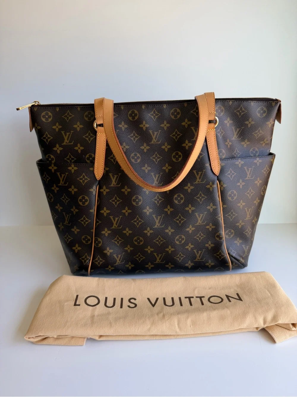 Authentic Louis Vuitton Totally GM Monogram Canvas Shoulder Handbag Tote Purse